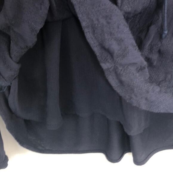 Anthropologie Tiny Embroidered Split Neck Blue - Picture 7 of 11